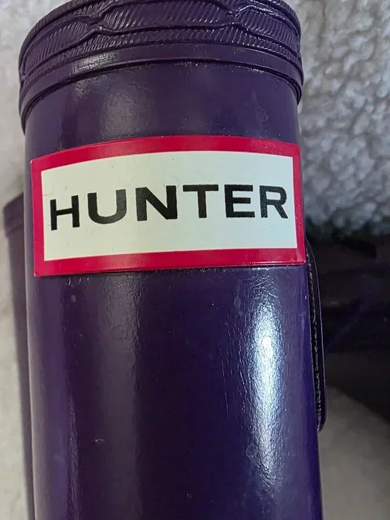 Hunter Purple Original High Gloss Waterproof Boots - Picture 3 of 7